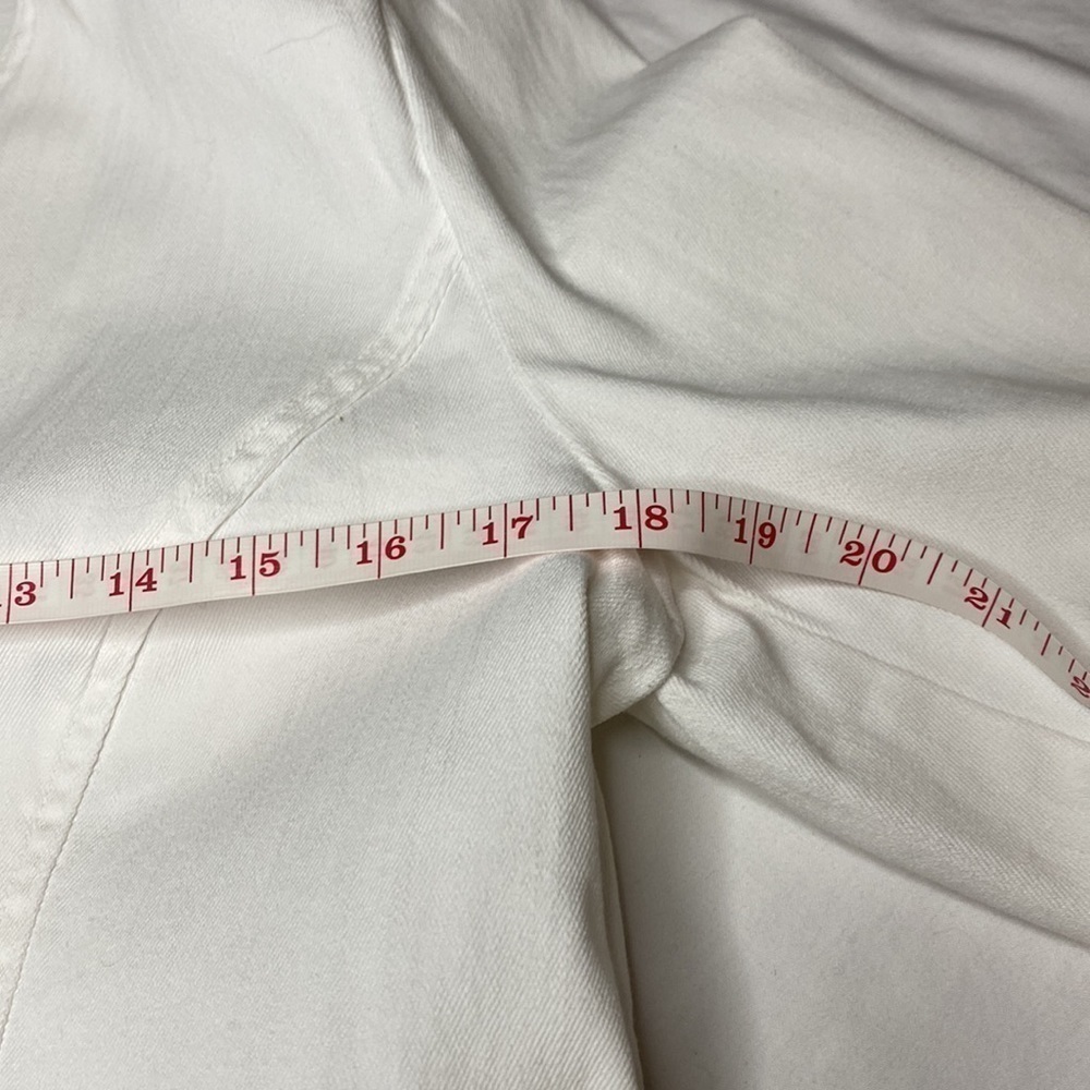 New Directions Petite White Jean Blazer w/ Zipper Accents Size Petite L - Picture 7 of 10